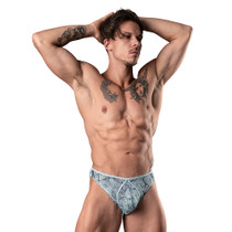 Male Power Marble Mesh Mini Moonshine Silver Blue L/XL