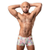 Male Power Cut It Out! Cutout Mini Short Red/Black L