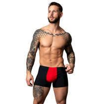 Male Power Hot Mesh Pouch Short Black/Red S