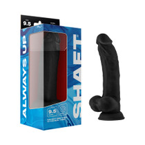 Shaft Model C 9.5 in. Liquid Silicone Dong with Balls Black