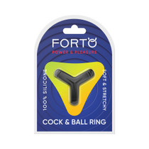 Forto F-59: Tri Cock & Ball Ring Black