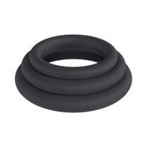 LEVELZ Classic Silicone Cock Ring Set of 3 (XS/S/M) Black