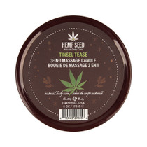 Earthly Body Hemp Seed 3-in-1 Massage Candle Tinsel Tease 6 oz.