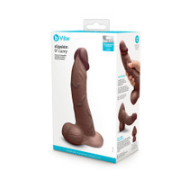 b-Vibe Slipskin Realistic Silicone Dildo 9 in. Curved Brown