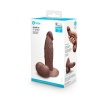 b-Vibe Slipskin Realistic Silicone Dildo 6 in. Girthy Brown