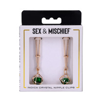 Sportsheets Sex & Mischief Indica Crystal Nipple Clips