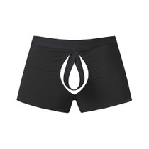 Male Power Open Ended Moon Short Black L/XL