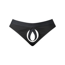 Male Power Open Ended Thong Open Black S/M