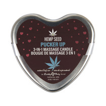 Earthly Body Hemp Seed 3-in-1 Valentine Heart Massage Candle Pucker Up 4.7 oz.
