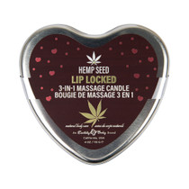 Earthly Body Hemp Seed 3-in-1 Valentine Heart Massage Candle Lip Locked 4.7 oz.