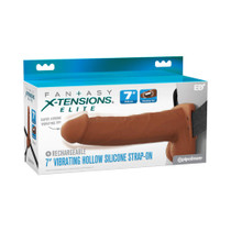 Fantasy X-Tensions Elite Vibrating Hollow Silicone Strap-On 7 in. Brown