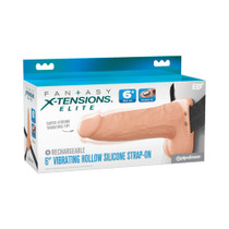 Fantasy X-Tensions Elite Vibrating Hollow Silicone Strap-On 6 in. Light