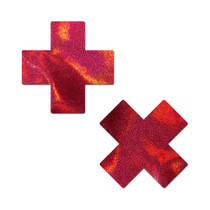 Pastease Everyday Reusable Liquid Red Cross Nipple Pasties