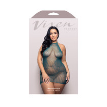 Fantasy Lingerie Vixen Masterpiece Halter Tie Dress Dark Teal Queen Size