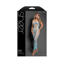 Fantasy Lingerie Sheer Dream of Me Footless Open-Crotch Bodystocking Light Blue O/S