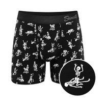 Shinesty The Bare Back Bones Glow-in-the-Dark Skeletons Ball Hammock Pouch Underwear with Fly 5XL