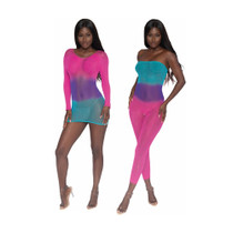Dreamgirl Reversible Ombre Mesh Bodystocking Neon Rainbow O/S