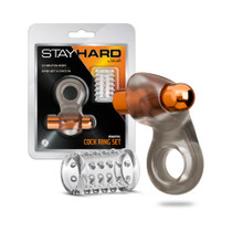 Stay Hard Vibrating Cock Ring Set with Sleeve