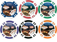 JACKPOT CASINO POKER CHIP Sample Set - 6 Different Chips!