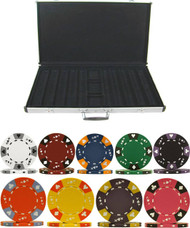 1000PC TRI-COLOR ACE KING 14GM CLAY POKER CHIP SET WITH ALUMINUM CASE