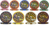 NEVADA JACKS CERAMIC CLAY POKER CHIP Sample Set - 9 Different Chips!
