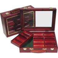 Wood Acrylic Clear Top 300 Chip Poker Chip Case