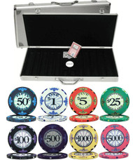 Scroll Design Ceramic 10gm 500 Chip Poker Set with Aluminum Case - Choose
