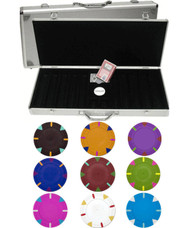 Triangle & Stick Blank 14gm 500 Chip Clay Poker Set with Aluminum Case - Choose Chips