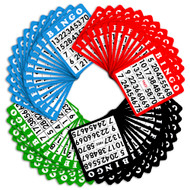 100 Pack of Bingo Cards - Choose Color!