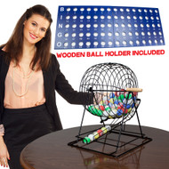 Professional Jumbo Size Deluxe Bingo Set with 19 Inch Cage & Large Balls!