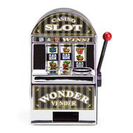 Bars and Sevens Mini Slot Machine Bank with Spinning Reels