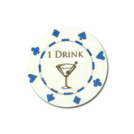 ONE (1) FREE DRINK Poker Chip Button Marker Token - Set of 25!