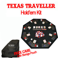 Texas Traveler Poker Table Top & Chip Combo Set - With Extras!