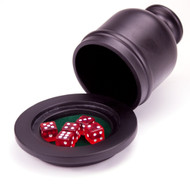 Deluxe Wooden Dice Cup Shaker with Felt Lined Tray - Comes with 5 Dice