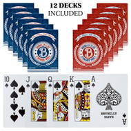 12 Decks Box of Elite Medusa Back Premium Poker Playing Cards  - Choose Color!