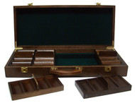 Quality Walnut Wooden 500 Chip Poker Case