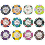 Monaco Club 13.5gm Composite Clay Poker Chip Sample Set - 12 Different Chips! 