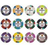 Showdown Club & Casino 13.5gm Composite Clay Poker Chip Sample Set - 12 Different Chips! 