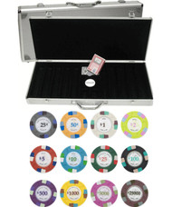 Poker Knights 13.5gm 500 Chip Clay Poker Set with Aluminum Case - Choose Chips!