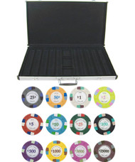 Poker Knights 13.5gm 1000 Chip Clay Poker Set with Aluminum Case - Choose Chips!