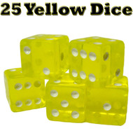 25 Translucent 16mm Casino Dice - Choose Color!