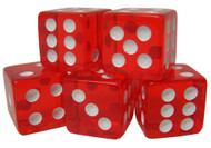 5 Translucent 16mm Casino Dice - Choose Color!