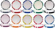 8-STRIPE DUAL COLOR CLAY 14gm 500 BULK POKER CHIPS - CHOOSE CHIPS!