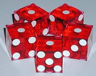 PAIR (2) of Precision Casino RAZOR EDGE RED Craps Dice