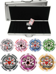 HIGH ROLLER LASER CLAY 14gm 500 Chip Poker Set - CHOOSE