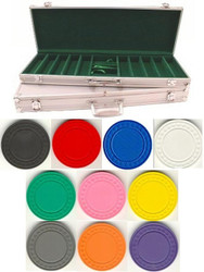 500PC CLASSIC DIAMOND 9GM CLAY POKER CHIP SET WITH ALUMINUM CASE