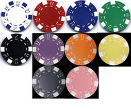 STRIPED DICE 11.5GM 500 BULK POKER CHIPS - CHOOSE CHIPS!