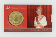 New Zealand - 2006 - $1 Uncirculated Coin - Queen Elizabeth II 80th Birthday