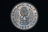 New Zealand - 1953 - Half Penny - KM23 - Blue Tone Uncirculated (OM-A1807)