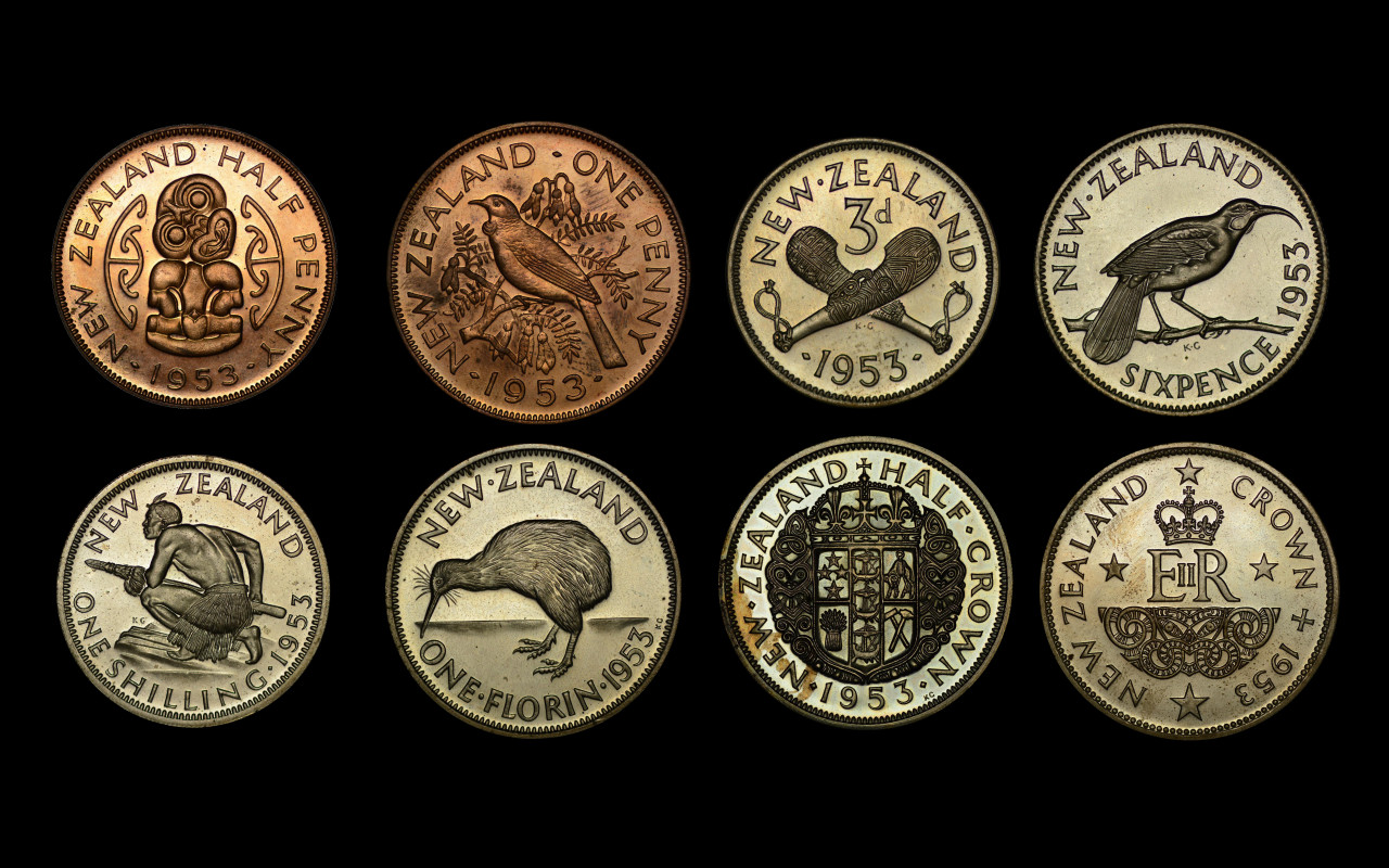 New Zealand 1953 Proof Coin Set Elizabeth II Oceanic Mint